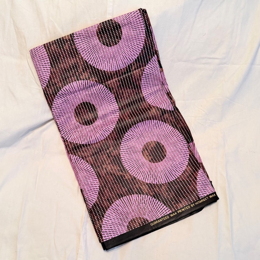 Hitarget Wax African Print Fabric Purple Brown Geometric Ankara DNO 996212 (#2)